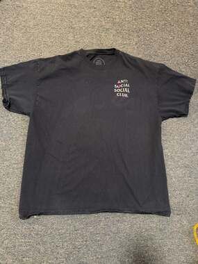 Anti Social Social Club Global Flags Logo Black T-Shirt 2XL